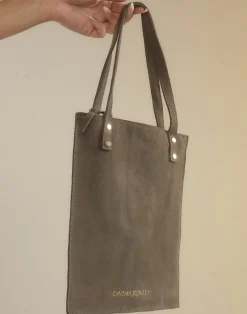 New Cynthia Rowley Sleek Suede Tote DRKGR