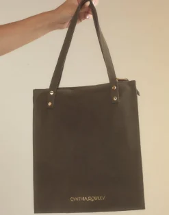 New Cynthia Rowley Sleek Suede Tote DRKGR