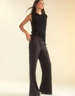 Outlet Cynthia Rowley Sleek Ultrasuede Lounge Pant BLACK