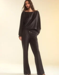 Outlet Cynthia Rowley Sleek Ultrasuede Lounge Pant BLACK