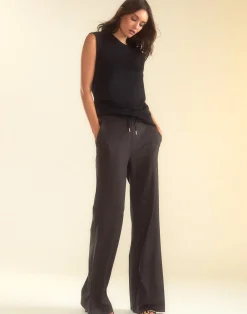 Outlet Cynthia Rowley Sleek Ultrasuede Lounge Pant BLACK