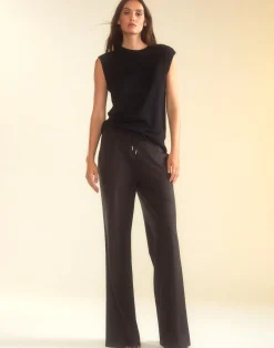 Outlet Cynthia Rowley Sleek Ultrasuede Lounge Pant BLACK