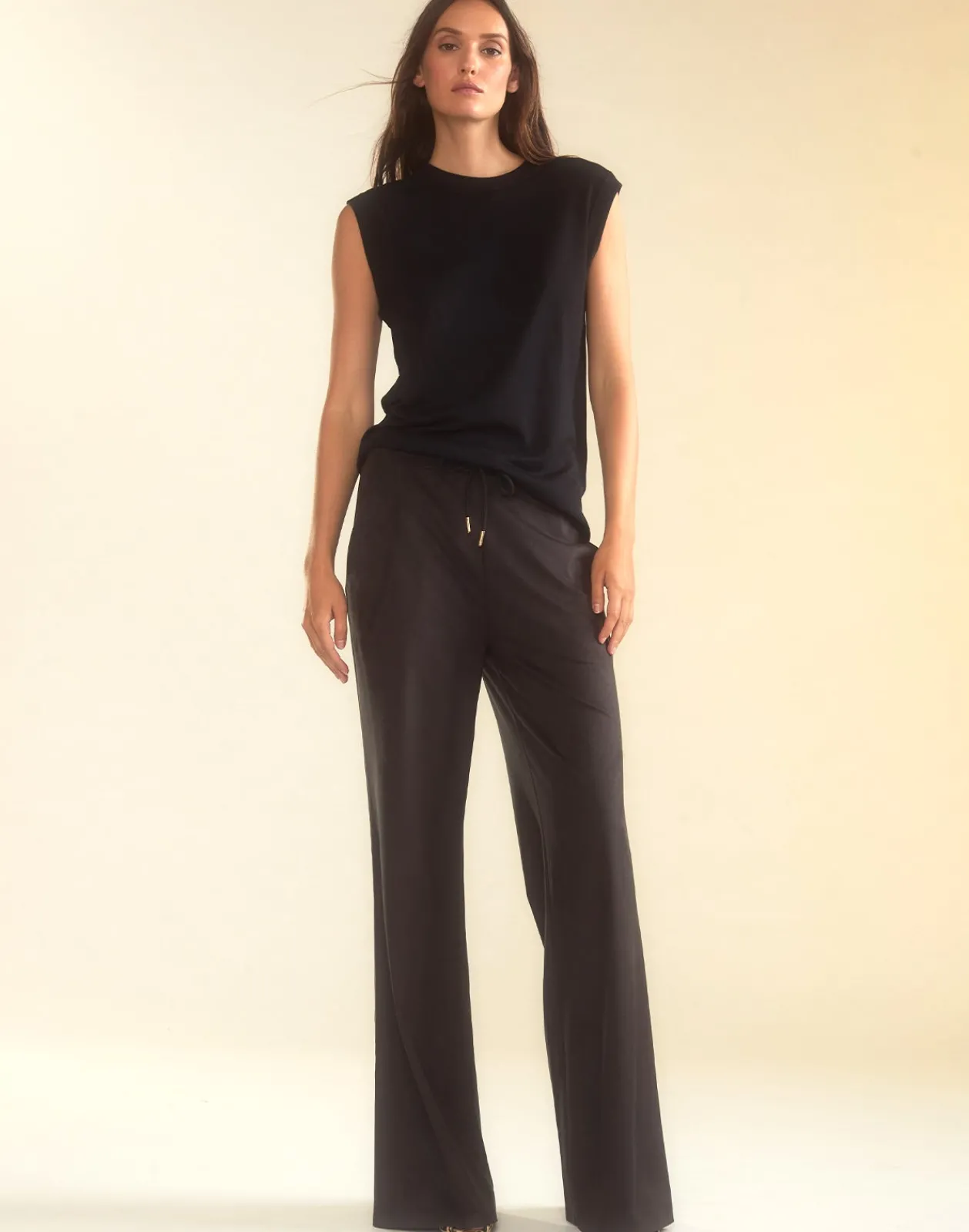 Outlet Cynthia Rowley Sleek Ultrasuede Lounge Pant BLACK