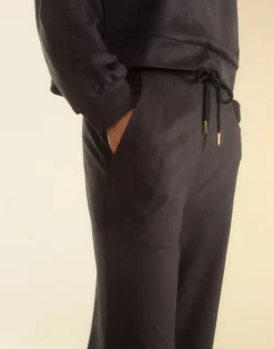 Outlet Cynthia Rowley Sleek Ultrasuede Lounge Pant BLACK