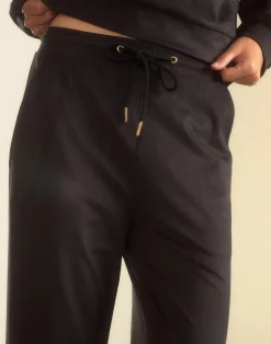 Outlet Cynthia Rowley Sleek Ultrasuede Lounge Pant BLACK