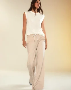 Clearance Cynthia Rowley Sleek Ultrasuede Lounge Pant STONE