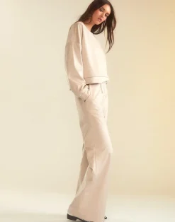 Clearance Cynthia Rowley Sleek Ultrasuede Lounge Pant STONE