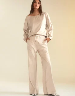 Clearance Cynthia Rowley Sleek Ultrasuede Lounge Pant STONE