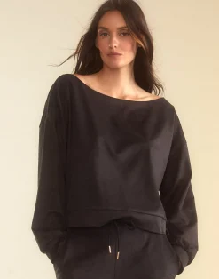 Sale Cynthia Rowley Sleek Ultrasuede Pullover BLACK