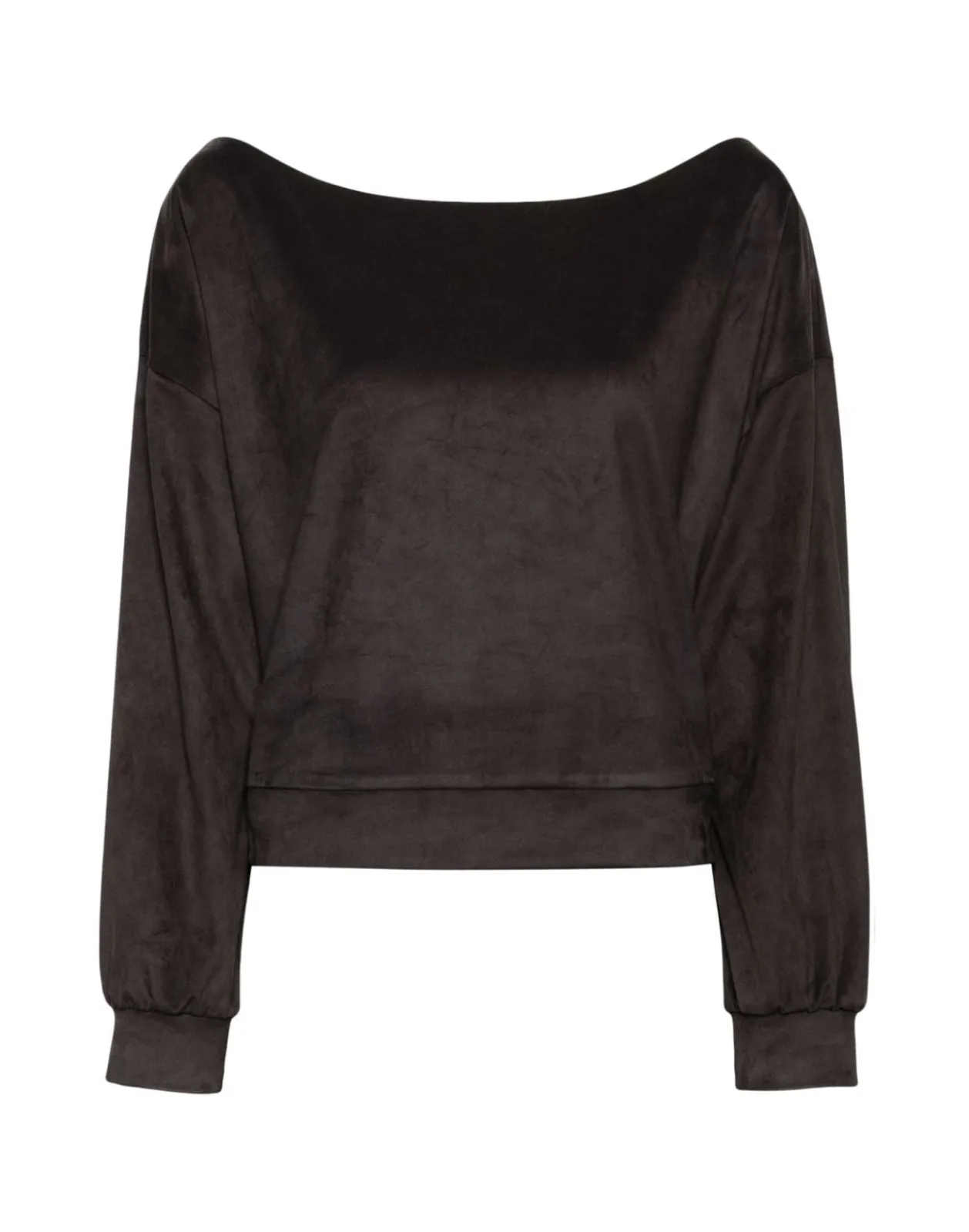 Sale Cynthia Rowley Sleek Ultrasuede Pullover BLACK