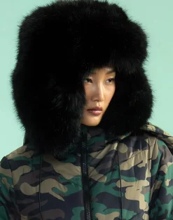 Discount Cynthia Rowley Snow Bunny Trapper Hat BLACK