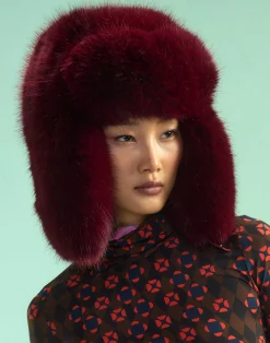 Discount Cynthia Rowley Snow Bunny Trapper Hat BRGDY
