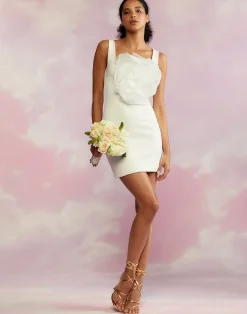 New Cynthia Rowley Sofia Organza Flower Dress White