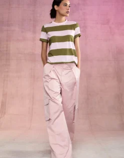 New Cynthia Rowley Stripe Tee GRNPK