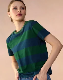 Best Cynthia Rowley Striped Tee GRNVY