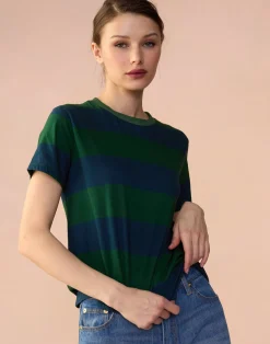Best Cynthia Rowley Striped Tee GRNVY