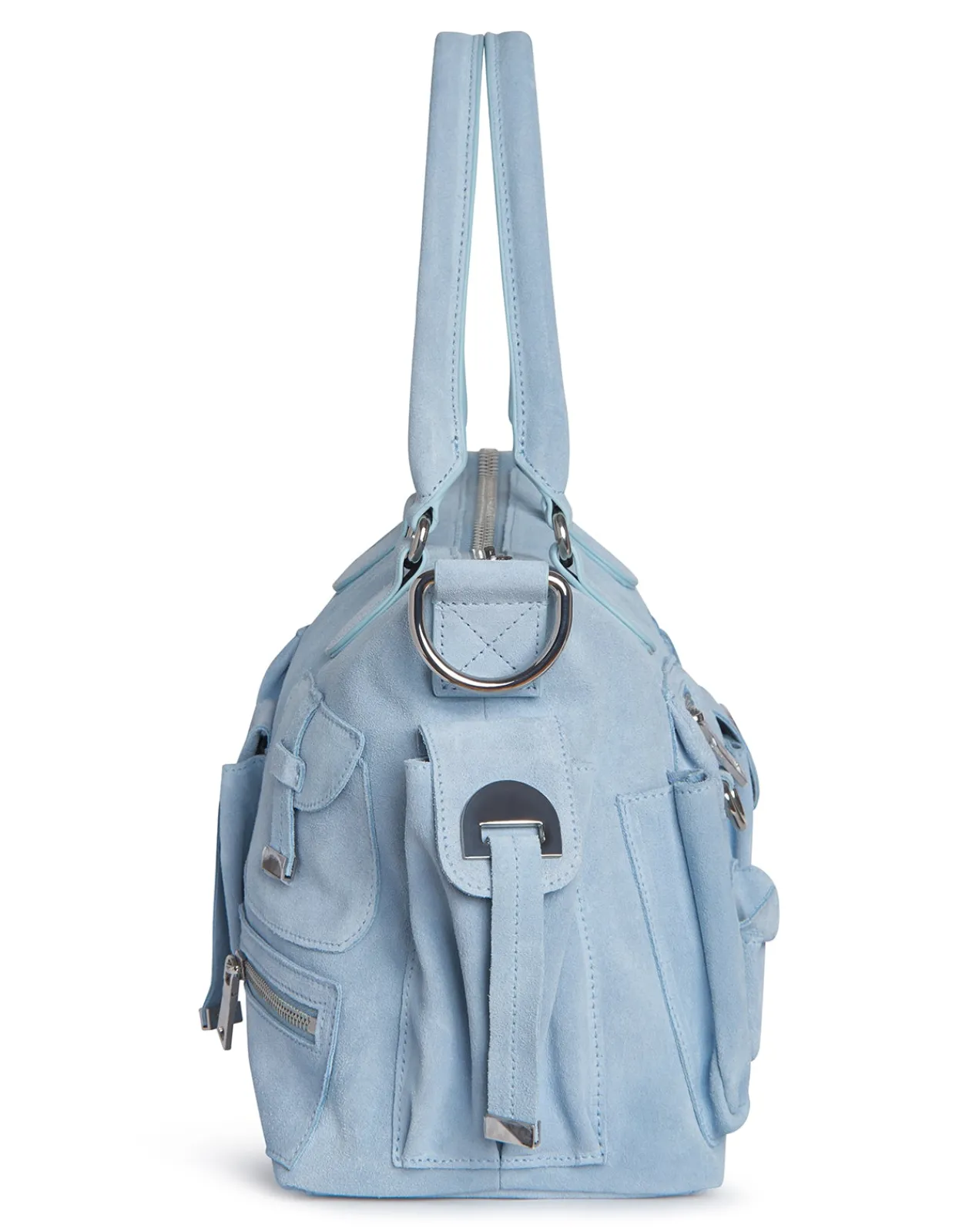 Best Cynthia Rowley Suede Cargo Pocket Shoulder Bag DNMBLU