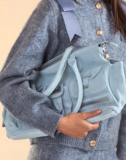 Best Cynthia Rowley Suede Cargo Pocket Shoulder Bag DNMBLU