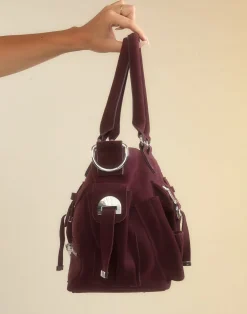 New Cynthia Rowley Suede Cargo Pocket Shoulder Bag OXBLD