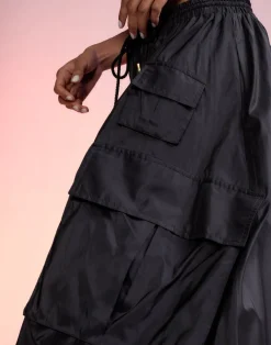 Discount Cynthia Rowley Taffeta Cargo Skirt BLACK