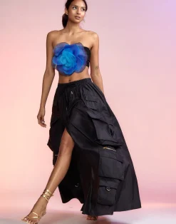 Discount Cynthia Rowley Taffeta Cargo Skirt BLACK