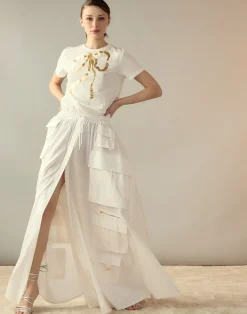 Hot Cynthia Rowley Taffeta Cargo Skirt White