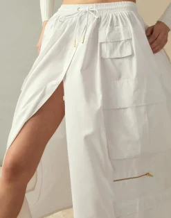 Hot Cynthia Rowley Taffeta Cargo Skirt White
