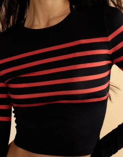 Discount Cynthia Rowley Taylor Rashguard BLKRD