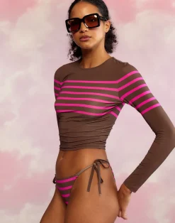 Clearance Cynthia Rowley Taylor Rashguard BRWPNK