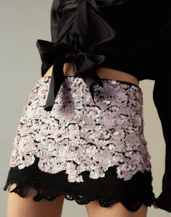 Online Cynthia Rowley The Cosmo Sequin Skirt BLKPNK