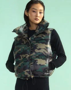 Outlet Cynthia Rowley Undercover Puffer Vest GRNCAM