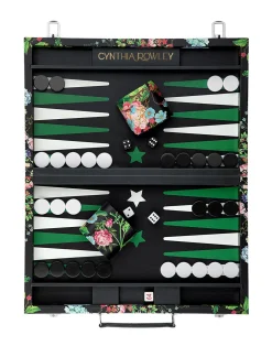 Fashion Cynthia Rowley Vegan Leather Backgammon Set BLKFL