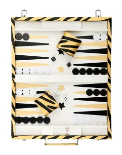 Clearance Cynthia Rowley Vegan Leather Backgammon Set BLKGD