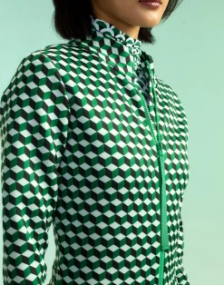 Online Cynthia Rowley Water Repellent Bonded Jumpsuit GRNMT