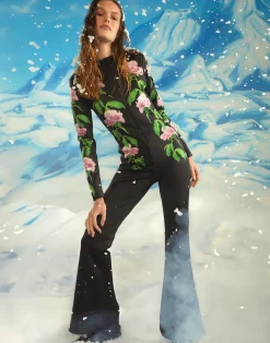 Outlet Cynthia Rowley Water Repellent Bonded Ski Suit BLKPNK