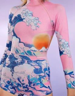 Fashion Cynthia Rowley Wave Wetsuit PNKBL