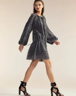 Discount Cynthia Rowley Wellesley Embroidered Dress HGREY