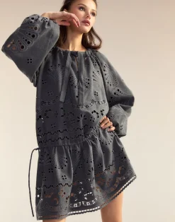 Discount Cynthia Rowley Wellesley Embroidered Dress HGREY