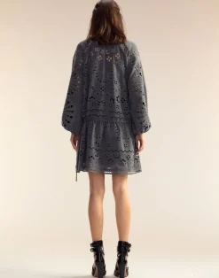 Discount Cynthia Rowley Wellesley Embroidered Dress HGREY