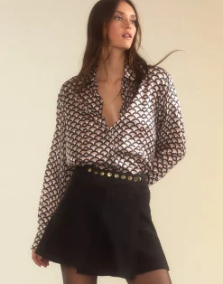 New Cynthia Rowley Westward Suede Wrap Skirt BLACK