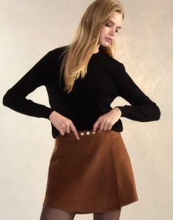Outlet Cynthia Rowley Westward Suede Wrap Skirt BROWN