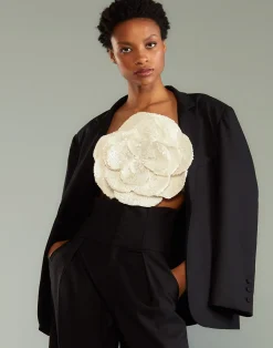 Hot Cynthia Rowley Wool Oversized Blazer BLACK