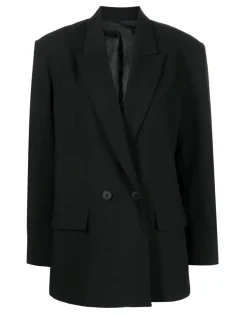 Hot Cynthia Rowley Wool Oversized Blazer BLACK